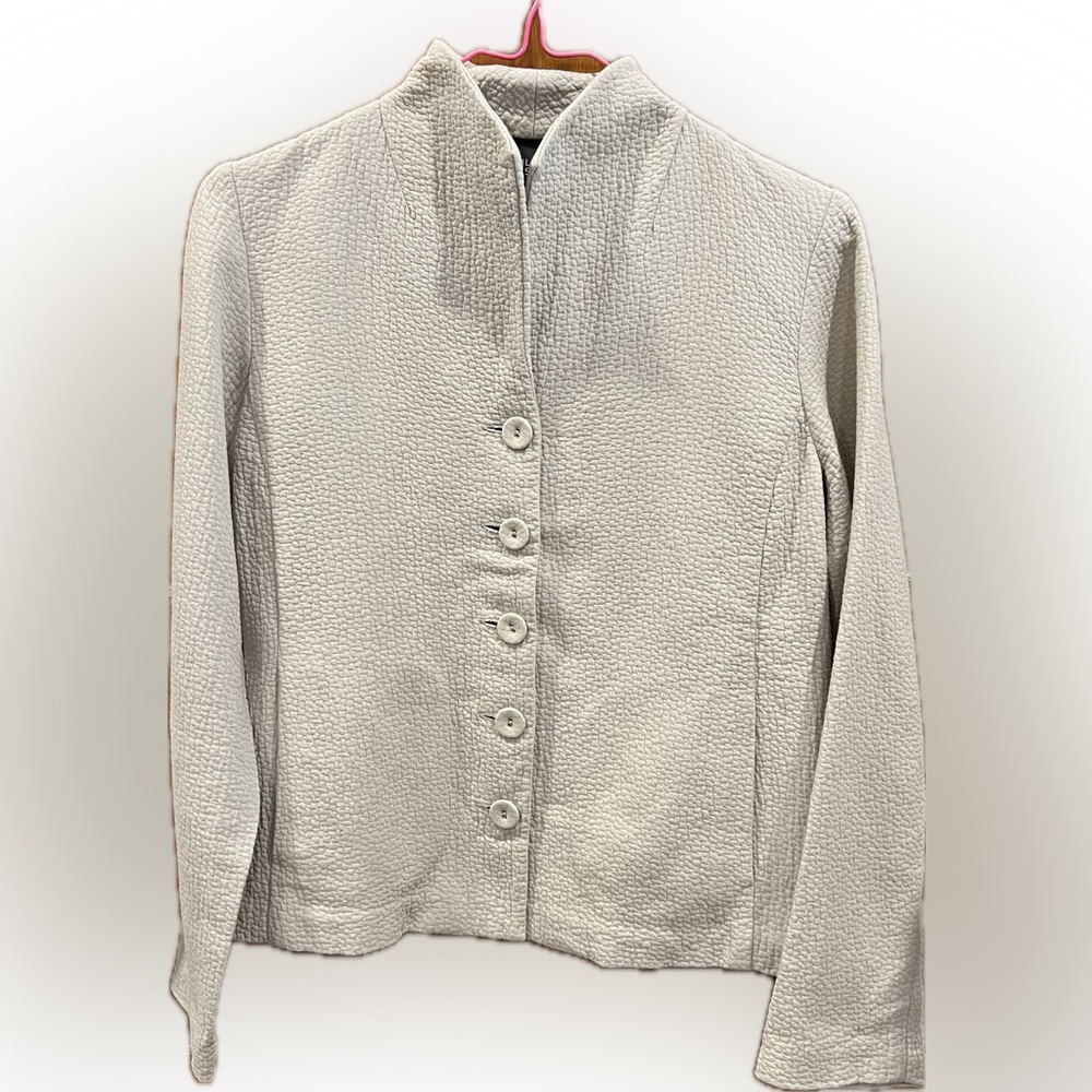 Eileen Fisher Textured Beige Blazer